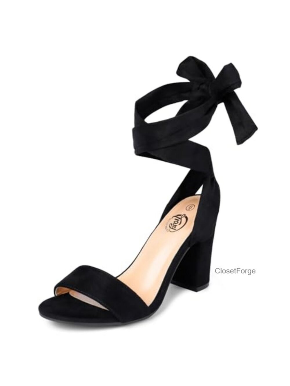 Lace Up Chunky Heels for Women Strappy Open Toe 3 Inch Platform